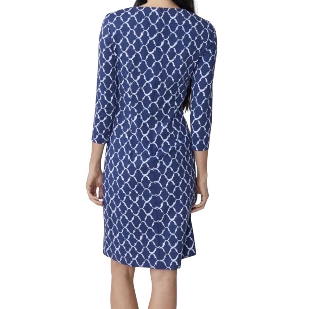J.Mclaughlin Navy Chambray Mega Palm Spring Women's M Coastal Resort New - Picture 4 of 11